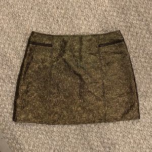 silence + noise Gold Mini Skirt